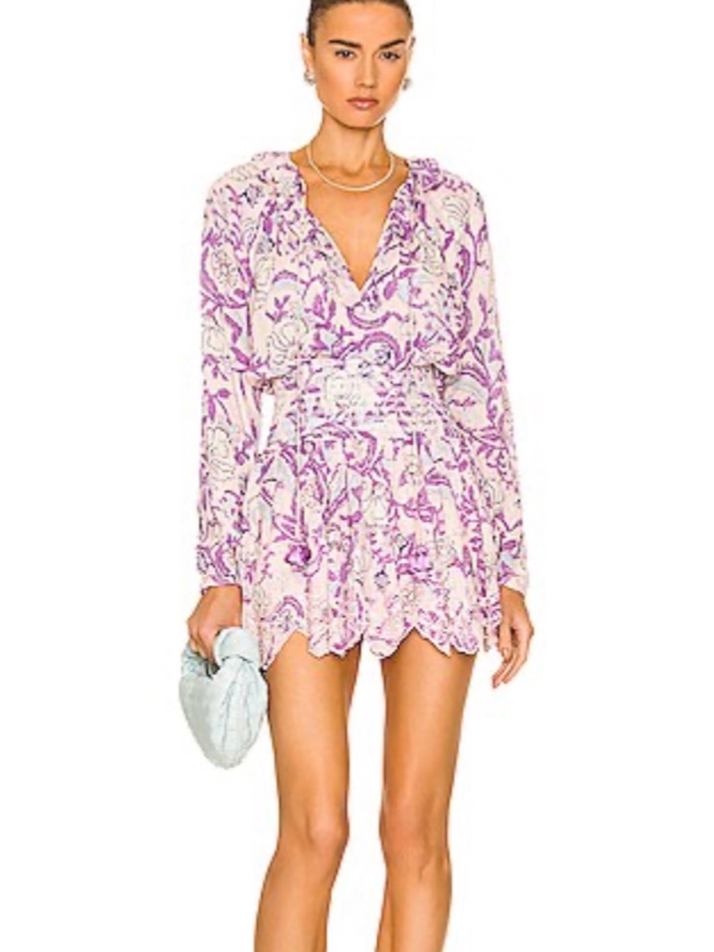 Hemant & Nandita Size XS • Asia Pink Purple Long Sleeve Mini Dress.